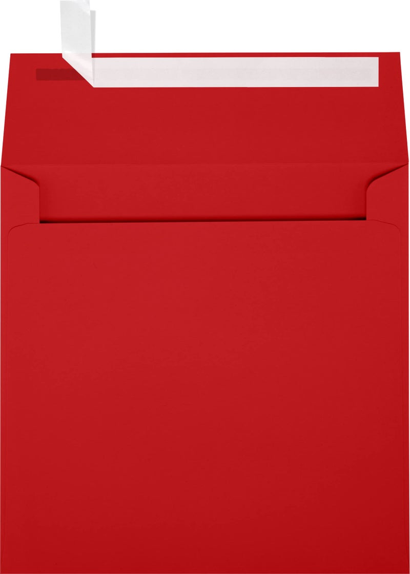 LUXPaper Square Invitation Envelopes | Peel & Press | 5 1/2" x 5 1/2" | Ruby Red | 80lb. Text | 50 Qty - Image 1